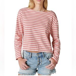 NWT Lucky Brand Breton Striped Cotton Long Sleeve Size S